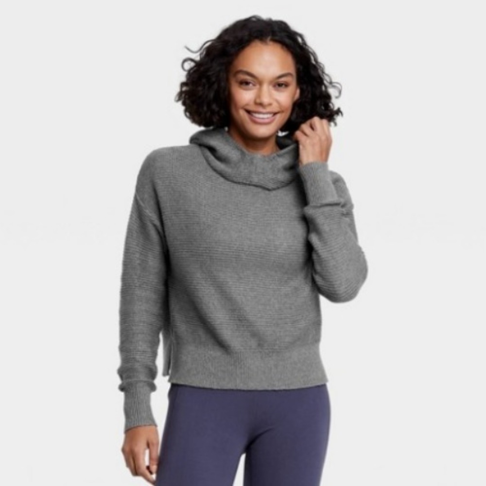 All In Motion Womens Charcoal Gray Hooded Pullover Sweater XXL Activewear Hoodie